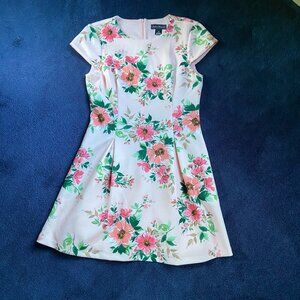 Jessica Howard Womens Pink Floral Fit & Flare Dress Sz 12P